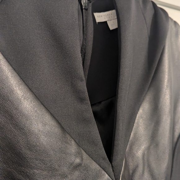 Faux leather New York & Company Stretch Black Pencil Dress - Picture 2 of 9